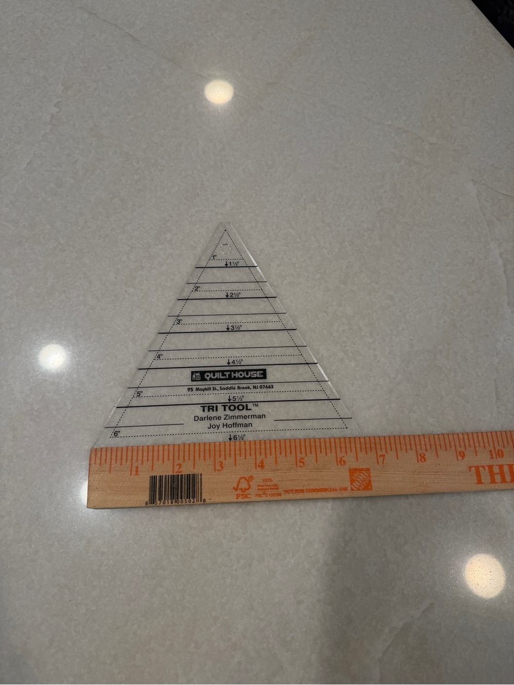 Tri Tool Clear Acrylic Triangle Ruler - Clear